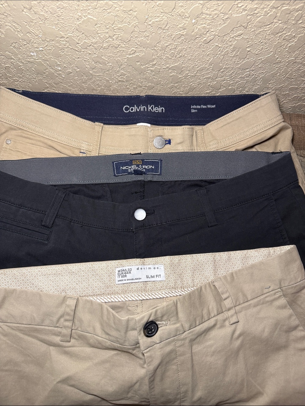 Calvin Klein Denim Co Nickel & Iron Men’s 34x32 Chino Pants LOT OF 3 Slim Fit - Picture 3 of 12